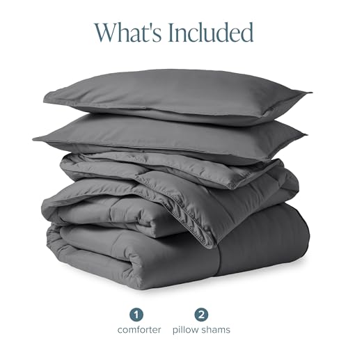 Image of Bare Home Comforter Set - Super King Size - Ultra-Soft - Goose Down Alternative - Premium 1800 Series - All Season Warmth (Super King, Grey)