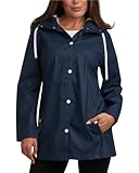 Big Chill Womens Rain Jacket - Weather Resistant Packable Raincoat for Women - Lightweight Windbreaker Jacket, Size Small, Blue