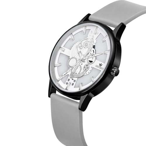 Image of CRESTELLO Silicone Strap Analog Wrist Watch for Men (Black /Blue /Green /Brown /Grey) | 1 Year Warranty* | CR-BK254