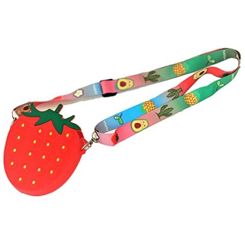 ITISMINE Fruit Push Bubble Pop-on-it Cross Body Purse Bag Sensory Pop Fidget Pooper Stress Relief Toy (Strawberry - Red, 1), 1 size fit all (AA70) Cover