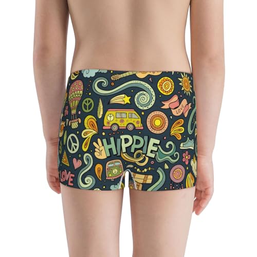 Boys' Cotton Boxer Brief Soft Underwear-Colorful Hippie3