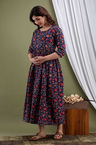 Womens-Cotton-Floral-Printed-Anarkali-Maternity-Feeding-Kurti
