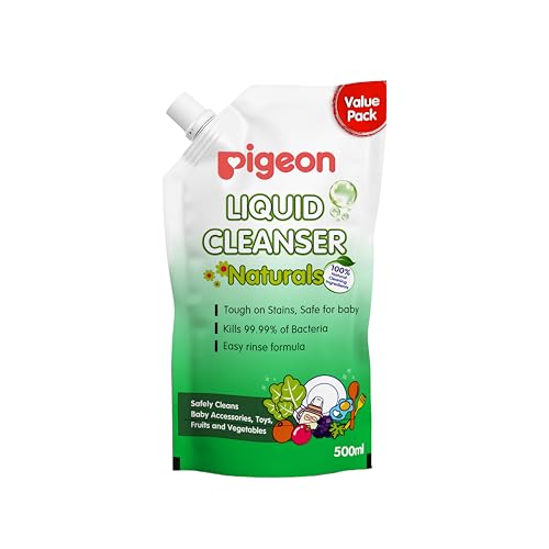 Image of Pigeon Liquid Cleanser Naturals Refill 500 ml | pH Friendly | No Added Color & Alcohol | Natural Cleanser for Baby Feeding Bottles, Accessories, Fruits & Vegetables
