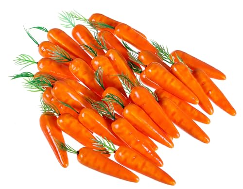Botius Set of 50 Easter Carrot Decorations - Realistic Artificial Carrot Decor Foam Carrot Ornaments for Easter Tree Basket Table Party Supplies and Spring Home Decor