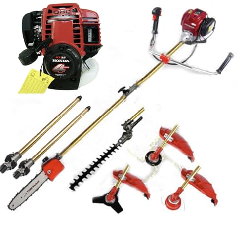 GX35 Brush Cutter Multi Gasoline Grass Cutter strimmer Shear 4 Strokes Weed Eater Pole Saw +2 Extension rods