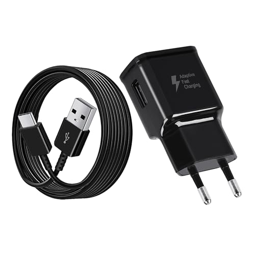Caricabatterie USB con Cavo di Tipo C 1,5m per Samsung Galaxy A16 A15 A14 A13 A06 A04s A05s A56 A55 A54 A53 A42 A35 A34 A33 A25 S8 S9 S10 S20 Plus M53 M34 M13, Cavo di Ricarica Rapida Alimentatore
