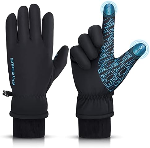 Extremus Skagit Winter Gloves Running Gloves for Men Women, Thermal Warm Gloves, Anti-Slip Touch Screen Gloves, Waterproof Windproof Cold Weather Sports Ski Gloves for Hiking Cycling Driving Working