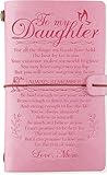 Daughter Gift from Mom, To My Daughter Leather Journal, 140 Page Refillable Writing Journal, Christmas Birthday Gifts for Daughter from Mom, Mother Daughter Gifts for Adults Daughter（Pink）
