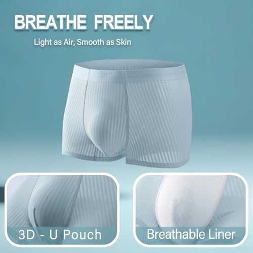 Mens Trunks Underwear Soft Breathable Moisture-Wicking Trunks Mesh Soft Support Pouch Underwear for Men 6 Pack2