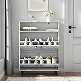 Mantieni il tuo ingresso nizzato con la nostra versatile scarpiera. Questa scarpiera in piedi presenta un design elegante, perfetta per spazi limitati. Usalo come scarpiera per l'ingresso o nel tuo armadio come scarpiera. Con le sue dimensioni compatte, questa scarpiera sottile offre ampio spazio per riporre le scarpe, garantendo che le scarpe siano sempre ordinate e facilmente accessibili.