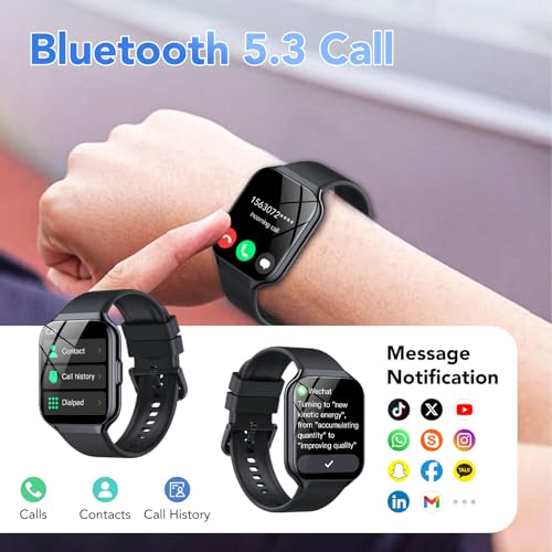 QCOQ Montre Connectée Homme Femme avec Appel Bluetooth, 1.96" Smartwatch avec 110+ Modes Sportifs, Etanche IP68 Montre Connectée Sport avec Podometre/Cardio/Moniteur de Sommeil pour iOS/Android – Image 5