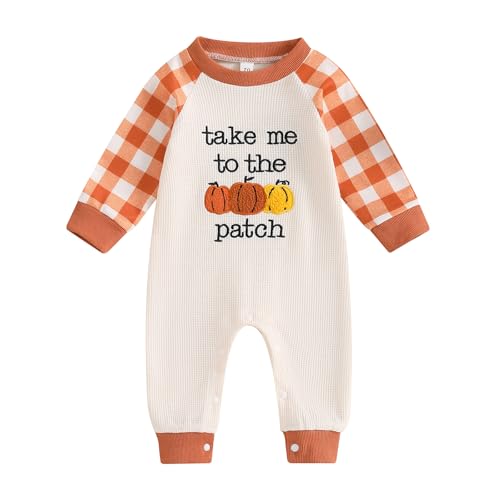Image of BemeyourBBs Newborn Baby Boy Fall Winter Clothes Infant Romper Jumpsuit | Newborn Baby Boy One Piece Outfit, Long Sleeve Romper with Cute Print, Letter, Good for Fall Winter Spirng, Photoshoot, Gift