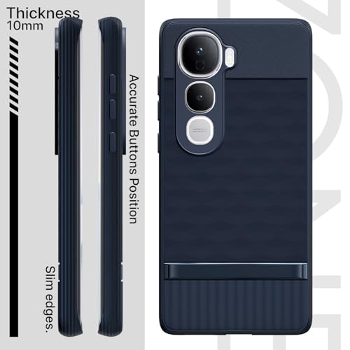 Image of Pikkme Back Cover for Vivo Y400 Pro 5G Camera Protection 3D Hexa Cube Design Silicone Protective Bumper Case (Blue)
