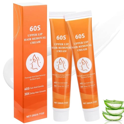  2Pc Hair Removal Cream Designed for Women'S Faces and Removes Upper Lip Hair, Painless Moisturizing Depilatory Hair Removal, Delay Hair Regrowth, and Leaves Skin Smooth, for All Skin Types.