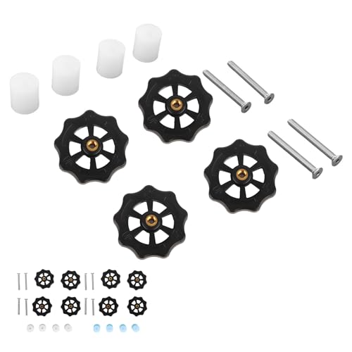 Cryfokt Stabile Heizbett-Nivellierungsteile für 3D-Drucker, Gute Stabilität für Ender 5 Plus, M4-Daumenrad, Silikonmatte, 4 Stück Römische Ziffern, Handgedrehtes Rad für Prusa I3 Plus (Weiß und
