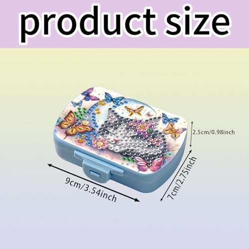 Image of ARTopet Diamond Art Painting Mini Storage Box with 6-Grid Creative Design Compact Portable Small Case for Purse Travel Daily-Cat
