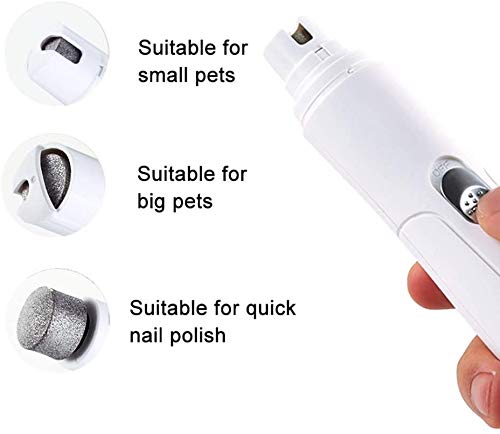 Clipper del molinillo de uñas del perro - profesional DIRIGIÓ Recortadora de clavos de mascota eléctrica recargable - Patas sin dolor de aseo y alisado - Motor silencioso - 3 puertos de tamaño fo