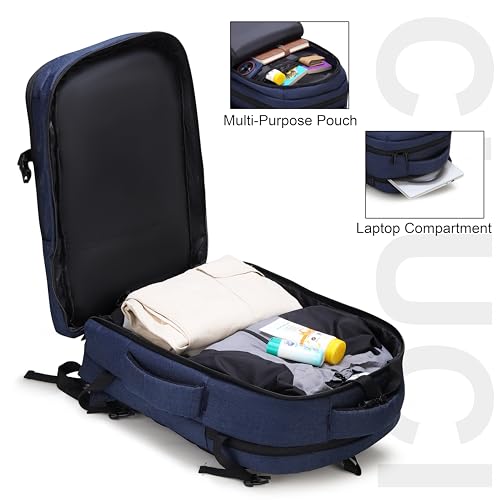 Image of By CLUCI Cabin Size Travel Backpack for Men & Women | 18-Inch Laptop Bag Rucksack | Water-Resistant Daypack with Trolley Sleeve for Flight, Office, & Weekend Trips