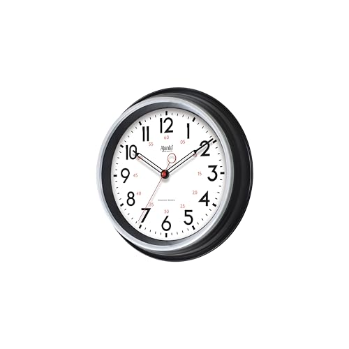 Image of Ajanta 7087 Large Wall Clock (14.6 Inch / 370mm) - Silent Sweep Non-Ticking Movement - Stylish Black Home Decor Clock- Modern Minimalist
