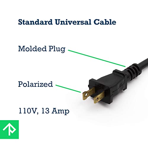 Power Tool Replacement Cord Sjt, 18 Ga Awg, 2 Wire, 6 1/2 Ft, 2 Prong, With Stripped Ends And Rubber Strain Relief Boot #TOP2