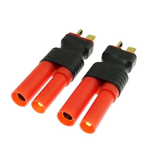 Adaptador Deans T-Plug macho a HXT 4mm conector de batería RC inalámbrico pack de 2 4