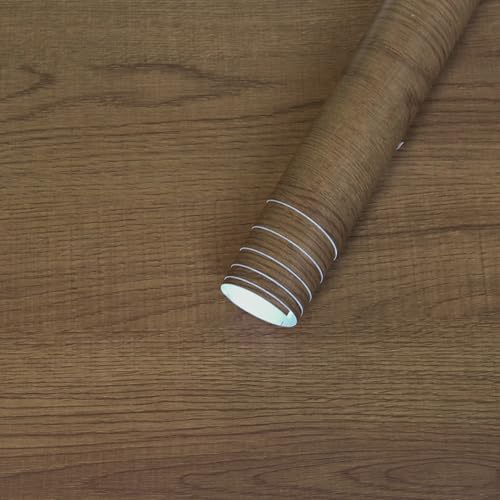 Natural Wood Contact Paper for Countertops Cabinets Brown Wood Peel and Stick Wallpaper Removable Self-Adhesive Wooden Grain Vinyl Wrap for Counter Top Table Drawer Furniture Decor 16x354 inch