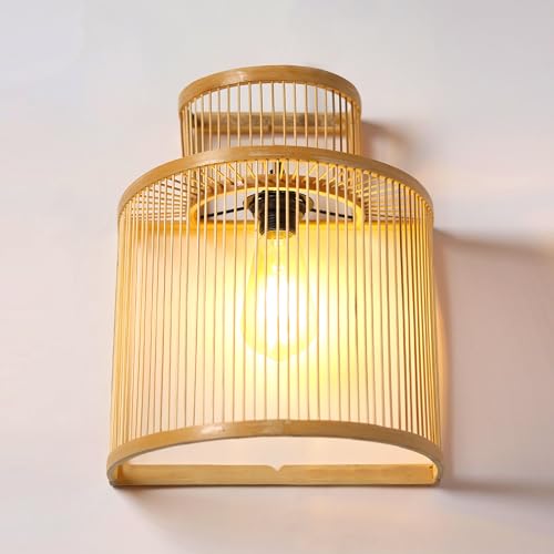Image of Habere India-All the Cultures Fabricating India Night Lamp for Bedroom | Wall Lamp for Living Room | Lamps for Bedroom | Wall Decor Lights - Semicircular (M: 33 * 28 * 17 cm)