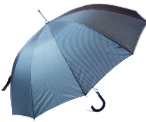 Preisvergleich Produktbild Top Moderner Hochwertiger Designer London Regenschirm mit Kunststoff Griff - Großer Durchmesser Top Qualität Klassisch Grau Nadelstreifen