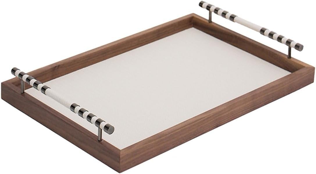 Bandeja Grande De Madera con Asas: Bandeja Versátil para Desayuno, Cena Y Mesa De Café, Ideal para La Decoración De La Sala De Estar, El Dormitorio Y La Entrada. One Color Large