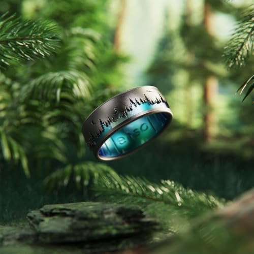 Enso Rings Etched Classic Silicone Rings - Etched Nature Collection - Comfortable and Flexible Design4