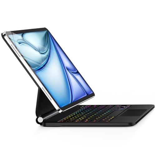 GGQFGTOJ Keyboard Case for iPad Air 13 inch (M3 2025/M2, 2024),iPad Pro 12.9 inch (3/4/5/6th Gen)，Magic-Style Magnetic – Floating Cantilever Stand – Backlit Keyboard Case with Multi-Touch Trackpad