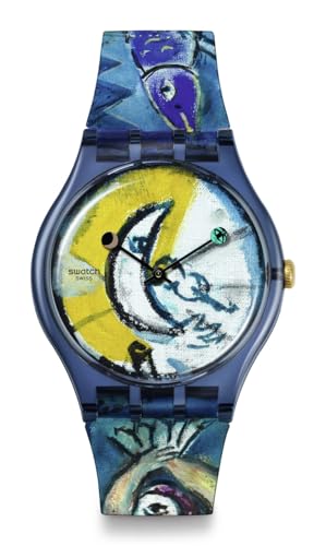 Swatch Unisex Casual Bioceramic Watch Blue Art Journey Chagalls Blue Circus (B0CYCZDW91) Amazon Price History, Amazon Price Tracker