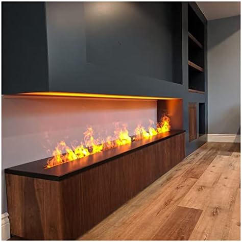 UNNS Water Vapor Fireplace 78.7 Inches Electric Fireplace Freestanding Heater Flame Effect Fireplace with Touch Screen Buttons, Black Metal Panel, No Need to Reserve Vents Electronic Fireplace