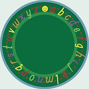 Joy Carpets AlphaScript Rug, Green, 7'7" Round