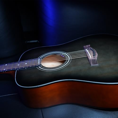 Image of Kadence A281 Acoustic Guitar - 6-String, Black, 41 inch Dreadnought Body, Spruce Top, Rich Sound, Ideal for Beginners & Intermediate Players, Durable & Comfortable Playability