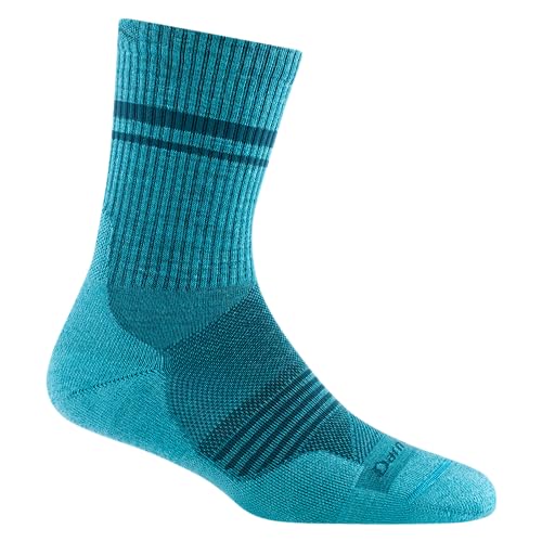 Darn Tough Women's Element Micro Crew Lightweight with Cushion Sock (Style 1114) - Cyan, Large