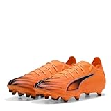 Puma Ultra 6 Match FG/AG - Tenis de fútbol Unisex, Heat Fire Puma Negro Rojo Brillante, 45 EU