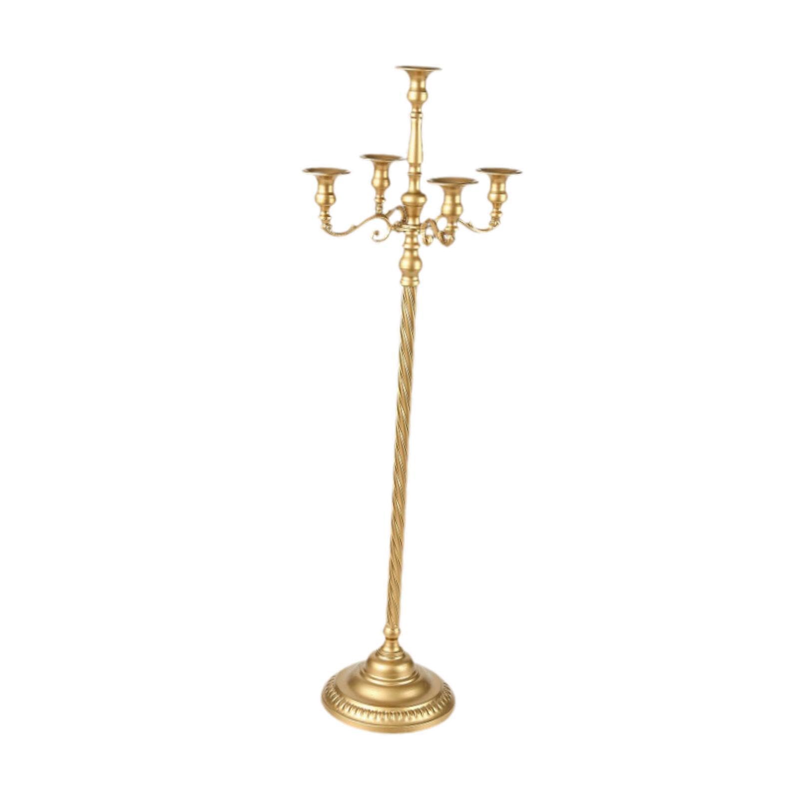 Candelabro de Pie, Adorno de Metal, Juego de 5 Candelabros para Chimenea, Sala de Estar, 19,5 cm x 89 cm