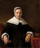 RZHRHJES Moderne Drucke Wandkunst Malerei Bilder Druck Wandgemälde eine Frau mit einem Rosa von Rembrandt Van Rijn Poster Bilder für Wanddekoration 60x90cm