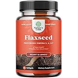 Omega Flaxseed Oil 1000mg Softgels - Flax Seed Oil Softgel for Brain Support Constipation Relief...