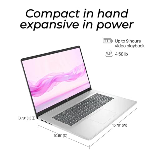 Image of HP 17 Business Laptop | 2026 Edition | 17.3 inch FHD Display | AMD 7000 Ryzen 5 Processor (Beats 13th Core i7) | 16GB RAM | 512GB SSD | WiFi-6 | Ethernet RJ-45 | HDMI | Windows 11 + Copilot | w /WOWPC USB