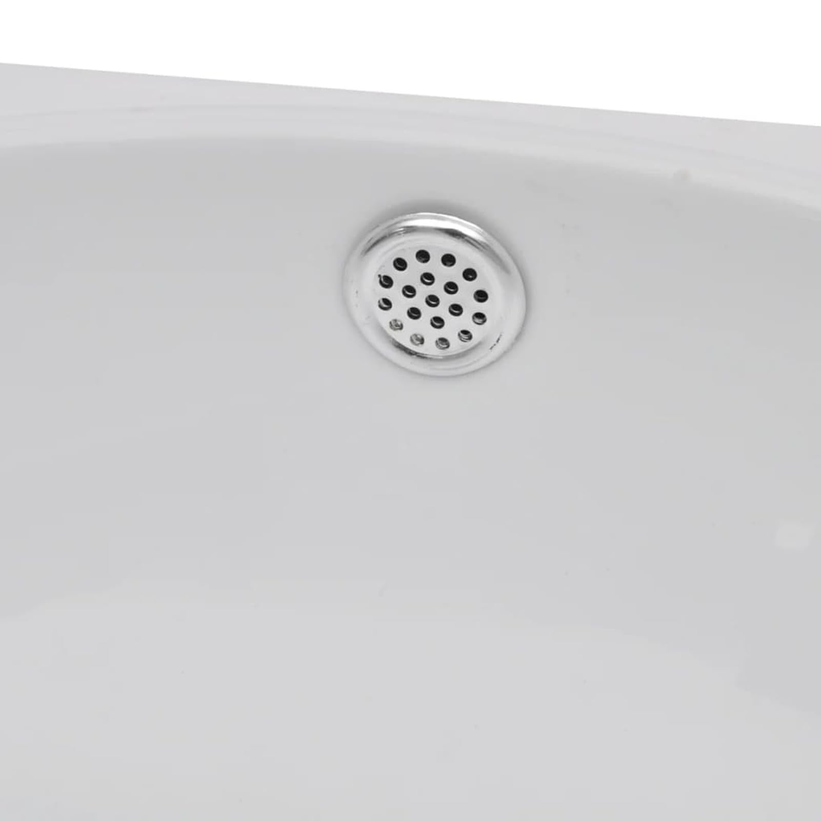 ZEYUAN Lavabo con Hueco de Grifo y rebosadero cerámica Blanco, Fregadero, Lavabo Baño, Lavamanos Baño, Lavatorio Casa De Banho, Mueble Lavabo sobre Encimera