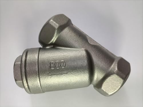 Image of 1 inch Y-Strainer 316 Stainless Steel, 800PSI High Pressure Water Filter with 40 Mesh Screen, ISO9001 & CE0036 Certified for Industrial, Hydraulic & Marine Systems - Compact Inline Pipe Strainer