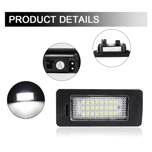 Luces matrícula LED Canbus E39 E90 E70 con 2 unidades de luz blanca para placa trasera 6