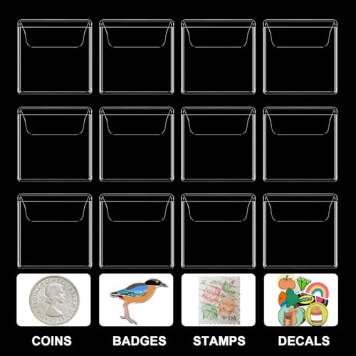 50 fundas para monedas 2.2 x 2.2 pulgadas plástico transparente miniatura 5