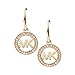 Michael Kors Gold-Tone MK Logo Drop Earrings