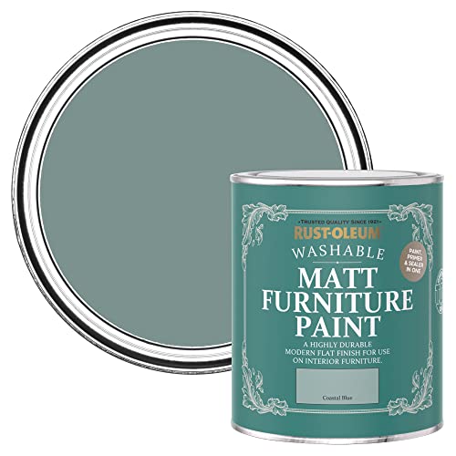 Rust-Oleum Blue Furniture & Skirting Board Paint in Matt Finish - Coastal Blue 750ml
