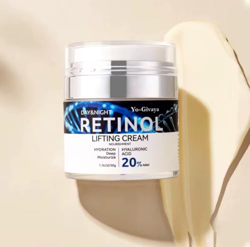 Crema Facial Retinol con Ácido Hialurónico 20%, Hidratante de Día y Noche, 50g