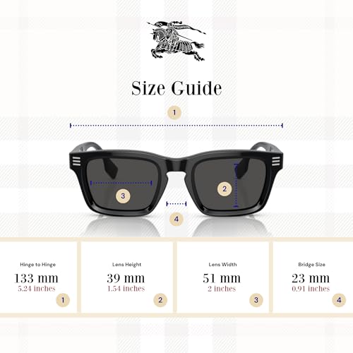 BURBERRY BE4403 Rectangle Sunglasses for Men +BUNDLE with ACCESSORY EYEWEAR KIT4