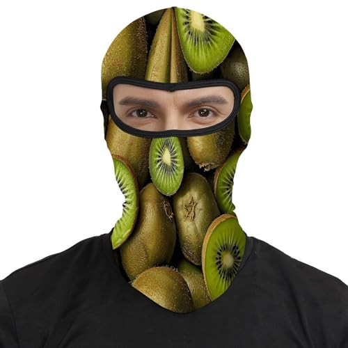 Pasamontaña térmico para hombre y mujer con estampado de kiwis, máscara facial para esquí, motocicleta y clima frío miniatura 2